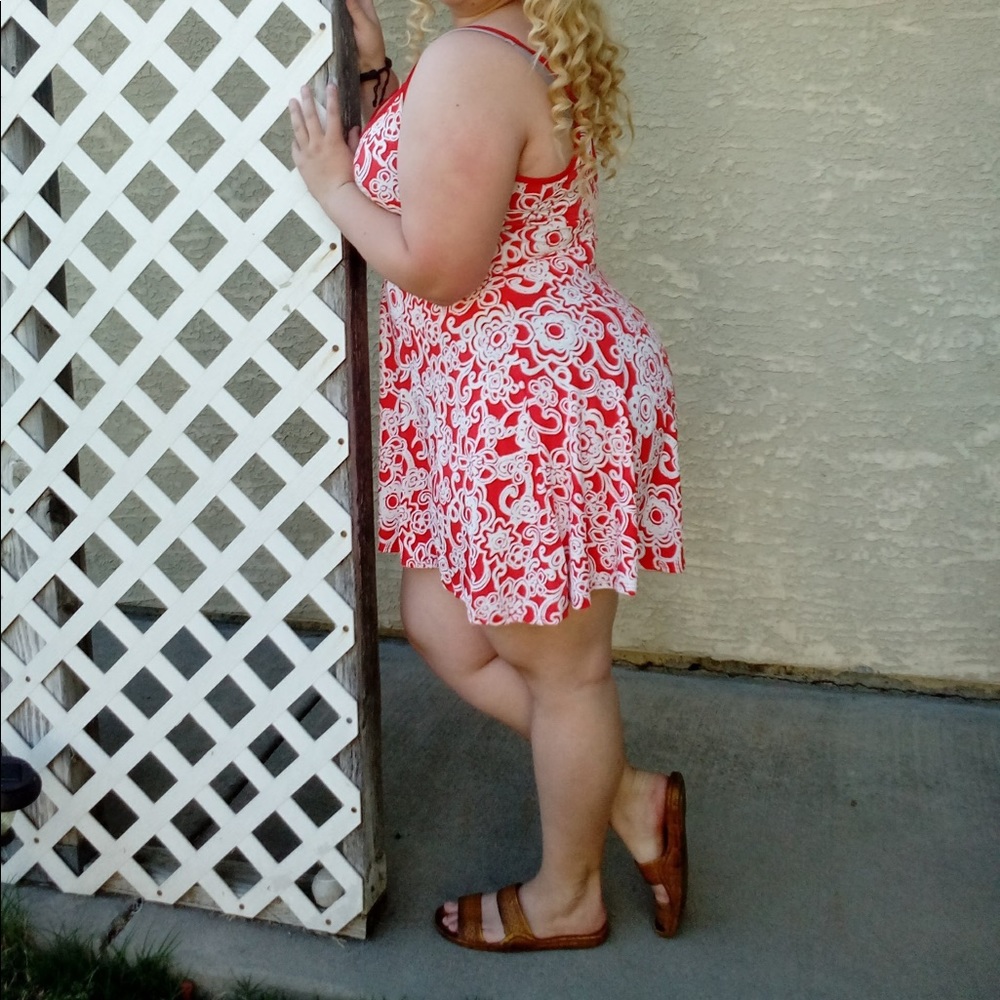 Red floral Spaghetti strap Mini dress🌹